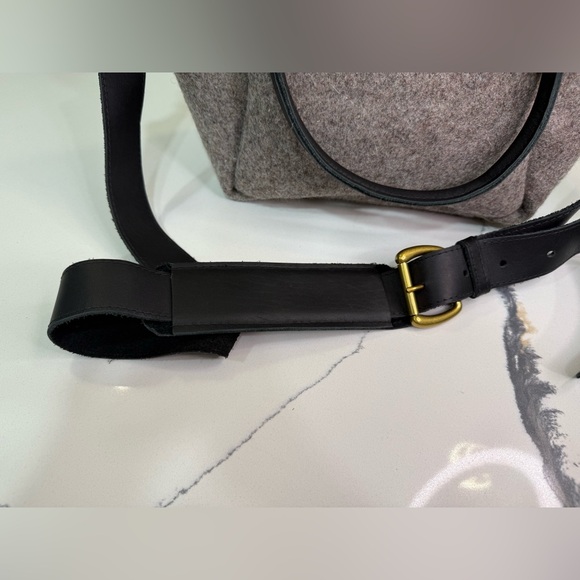 Sword & Plough Grey Wool Handbag - Picture 4 of 6